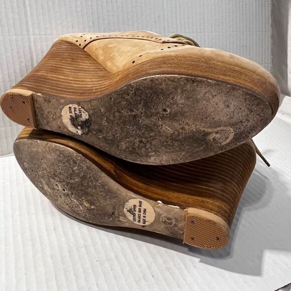 Seychelles platform wedge Oxford in camel brown, size 7 - Picture 6 of 6